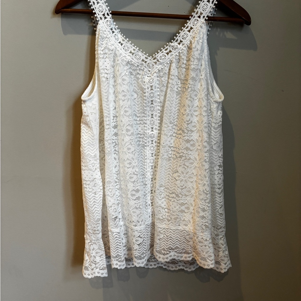Adiva Delicate White Lace Top